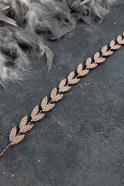 Hobigram Accesoriu de păr Bella Bridal cu Motiv Frunze pentru Cele mai Frumoase Mirese – Coroană, Piatră de Cristal, Model Elegant – Coroană –
