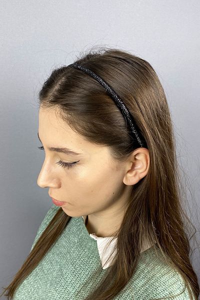 Hobigram Accesoriu de păr coroană neagră cu pietre prețioase pentru cele mai frumoase mirese – Coroană, piatră de cristal, model elegant, tiara de mireasă –