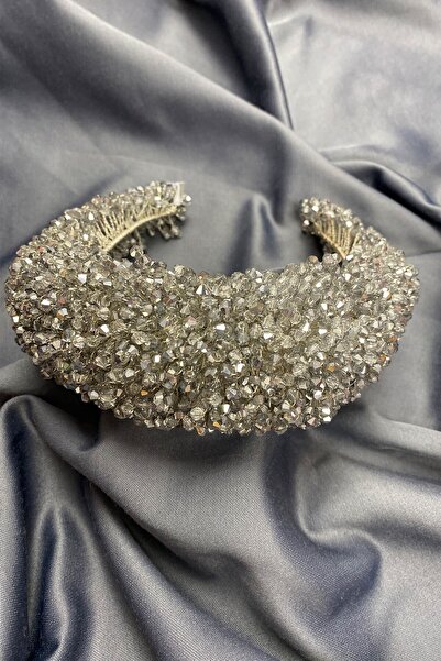 Hobigram Νυφικό και Henna Crown με γκρι κρύσταλλο Polaris για τις πιο όμορφες νύφες