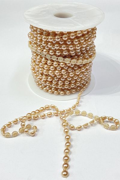 Hobigram Ποικιλία χάντρες Milk Coffee Plastic Stripe Half Pearl 6 Mm 10 Mt – Χάντρες, Κομψό Σχέδιο – Χάντρες – Β