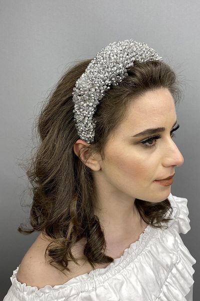 Hobigram Grey Polaris Crystal Jewelled Bridal and Henna Crown for the Most Beautiful Brides