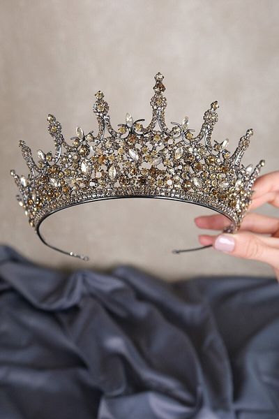 Hobigram Leonis Princess Model Bridal Henna Crown pentru cele mai frumoase mirese – Coroană, Crystal Stone, Model elegant, Tiara de mireasă