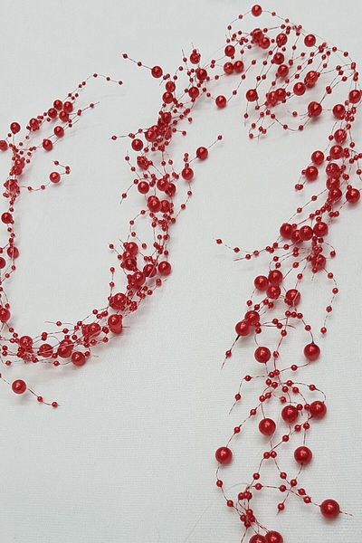 Hobigram Beads Assortment Red Pearl and Misina Pendant 1 Mt – Beads, Stylish Design, Women's Accessory – Boncu