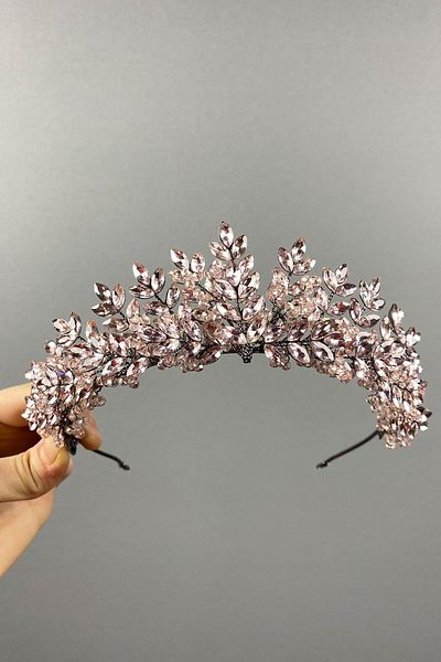 Hobigram Asleny Mărgele Brodate Coroana Henna Mireasa pentru Cele mai Frumoase Mirese – Coroana, Piatra de Cristal, Model Elegant – Coroana – T
