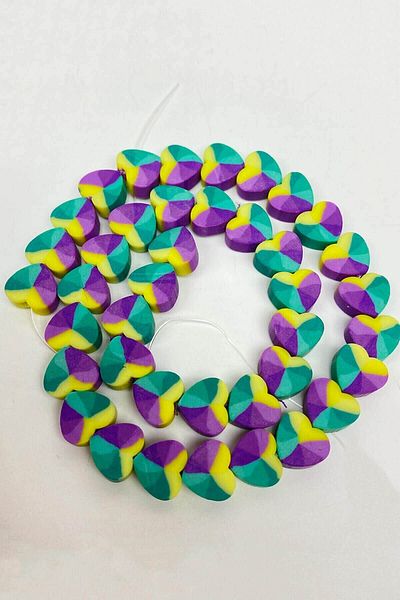 Hobigram Assortment of Beads Green Color Heart Pattern Fimo Dough Beads – Beads, Stylish Design, Women's Accessory – B