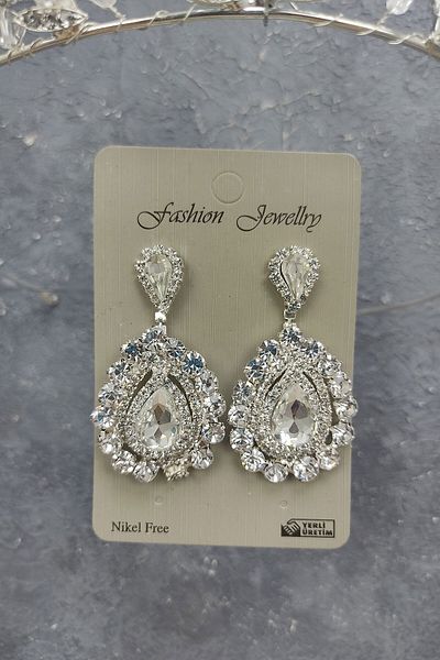 Hobigram Modelul Kraz Tiara de mireasa si cercei cu pietre pentru cele mai frumoase mirese - Coroana, Crystal Stone, Model elegant - Coroana