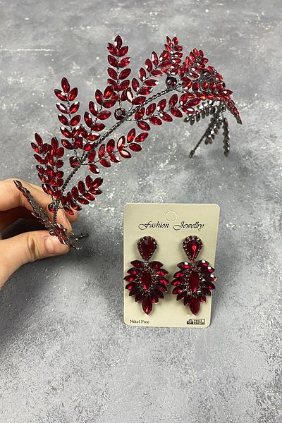 Hobigram Accesoriu de păr de mireasă și cercei cu coroană – coroană – coroană pentru cele mai frumoase mirese