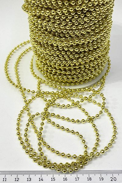 Hobigram Beads Assortment Gold Plastic Strip Round Pearl 4 mm 10 Mt – Beads, Stylish Design, Women's Accessory
