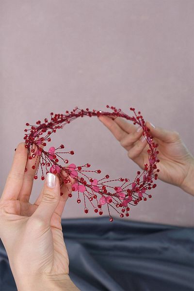 Hobigram Ramură de primăvară emailată Accesoriu de păr de mireasă cu margele pentru cele mai frumoase mirese – Coroană, cu pietre de cristal, model elegant –