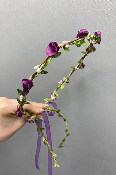 Hobigram Light Purple Paper Rose Petal Bridesmaid Crown and Gift Children's Crown for the Most Beautiful Brides – Crown – Crown