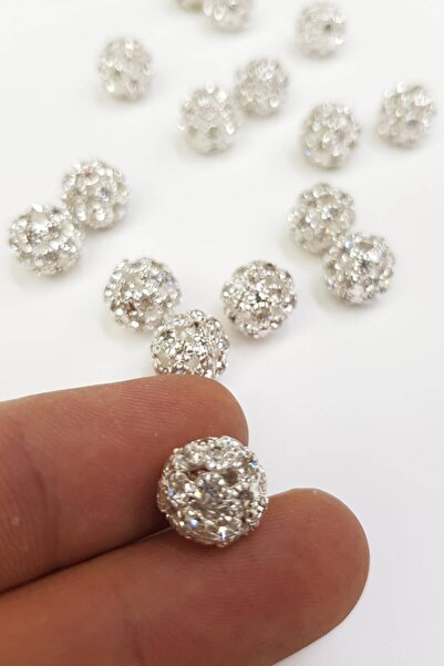 Hobigram Beads Assortment Silver Stone Ball 10 mm Price Is for 1 Piece – Beads, Stylish Design, Women's Accessory – Bo