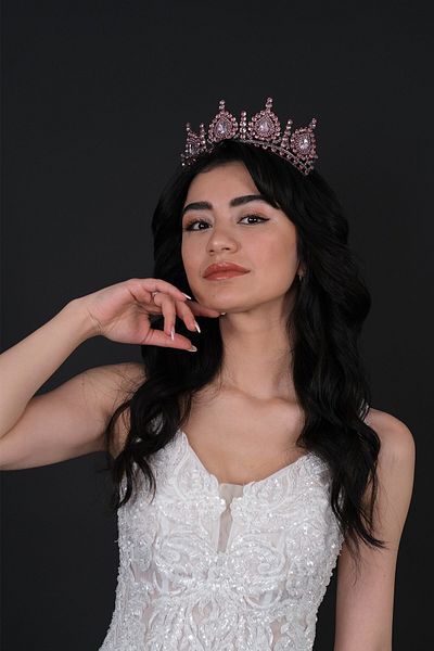 Hobigram Ahu Model Bridal Henna Crown pentru cele mai frumoase mirese – Coroană, Crystal Stone, Model elegant, Coroană de mireasă – Coroană – Coroană