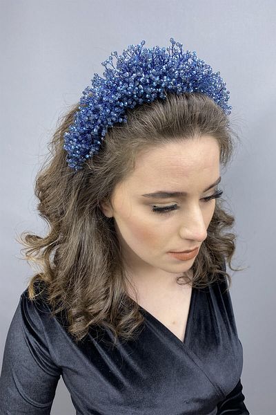 Hobigram Blue Atair Henna și coroană de mireasă pentru cele mai frumoase mirese – Coroană, piatră de cristal, model elegant, coroană de mireasă – coroană