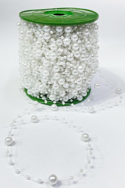 Hobigram Beads Assortment White Misinali Stripe Pearl 10 Mt – Beads, Stylish Design, Women's Accessory – Beads –