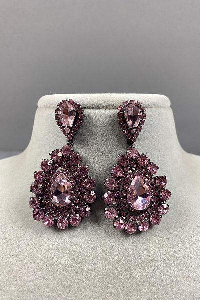 Hobigram Cercei de seară cu pietre prețioase pentru cele mai frumoase mirese – coroană, piatră de cristal, model elegant, tiara de mireasă, accesoriu de păr