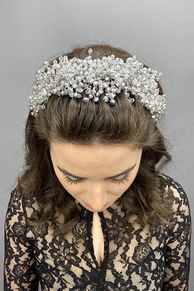 Hobigram Henna și coroană de mireasă cu cristal de piatră Pollux pentru cele mai frumoase mirese – Coroană, cu piatră de cristal, model elegant – Coroană –