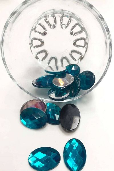 Hobigram Beads Assortment Oval Turquoise Plastic Stitching Stone 10 Pieces – Beads, Stylish Design, Women's Accessory – Bo