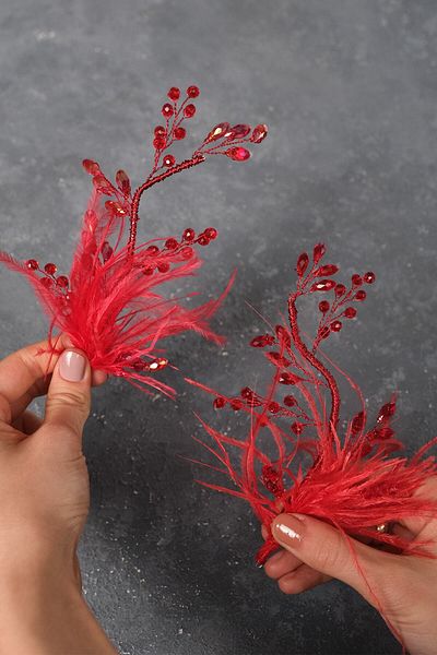 Hobigram Accesoriu de păr de mireasă cu două fețe cu pene și cristale pentru cele mai frumoase mirese – Coroană, cu pietre de cristal – Coroană –