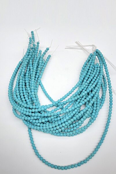 Hobigram Sortiment de mărgele Turcoaz Mărgele rotunde de sticlă 6 mm – Mărgel...