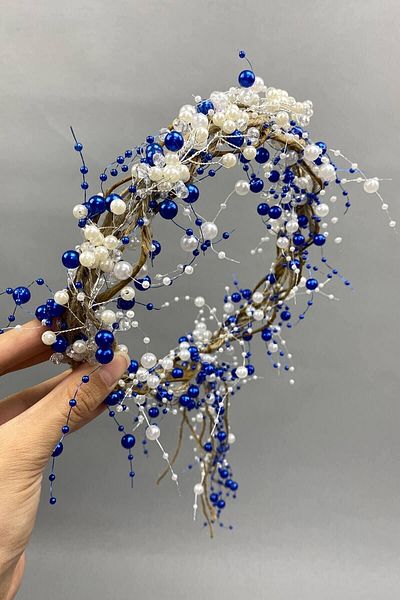 Hobigram Coroana de mireasa cu perle crem si paie cu cristale pentru cele mai frumoase mirese – Coroana, model elegant cu pietre de cristal – Ta