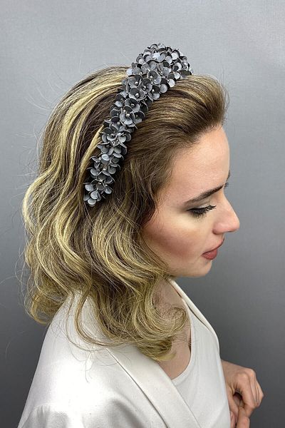 Hobigram Henna de zână gri și coroană de mireasă pentru cele mai frumoase mirese – Coroană, piatră de cristal, model elegant, coroană de mireasă – Coroană –