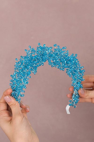 Hobigram Pollux Crystal Beaded Bridal Tiara Hair Accessory for the Most Beautiful Brides – Crown, Crystal Stone, Stylish Model