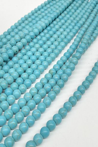 Hobigram Beads Assortment Turquoise Round Glass Beads 8 mm – Beads, Stylish Design, Women's Accessory – Beads –