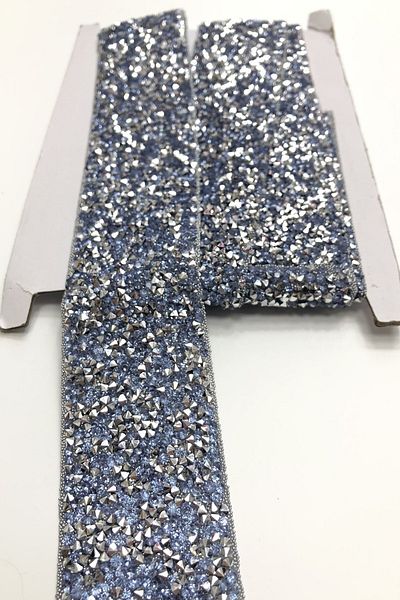 Hobigram Decorative Strip Blue Iron-On Adhesive Strip Applique 4 cm – Decorative Strip, Stylish Design – Decorative Strip