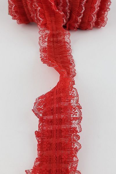 Hobigram Decorative Ribbon Red Glitter Lace Pleat Ruffle – Decorative Ribbon, Stylish Design, Women's Accessory –