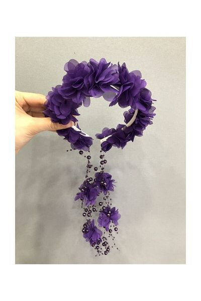 Hobigram Coroană mov cu flori laser pentru cele mai frumoase mirese – Coroană, piatră de cristal, model elegant, tiara de mireasă, accesoriu de păr