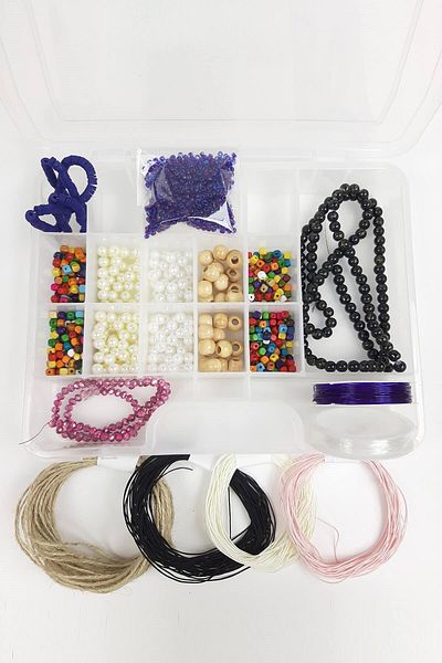 Hobigram Sortiment de mărgele Set avantajos de bijuterii pentru începători pentru copii – mărgele, design elegant, accesoriu pentru femei –