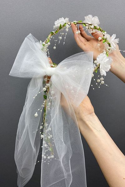 Hobigram Coroană de mireasă și accesoriu de păr cu design cu frunze de perle pentru cele mai frumoase mirese – coroană, piatră de cristal