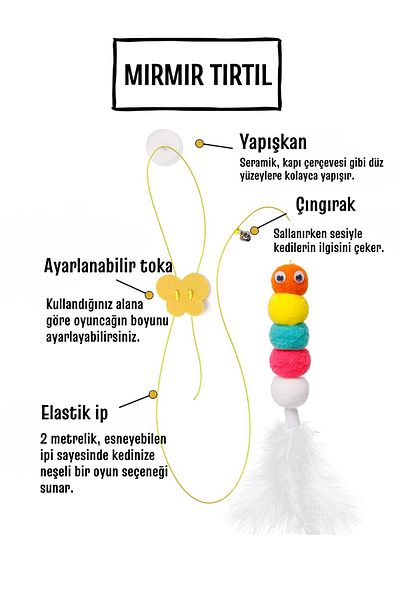 Miyav Self Adhesive, Elastic Cat Play Fishing Rod