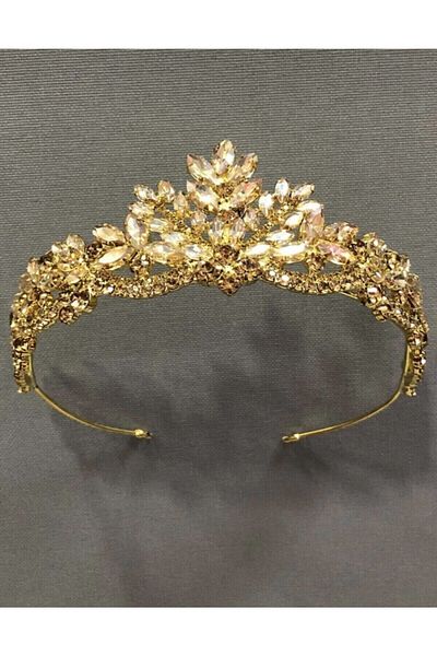 Hobigram Coroana de mireasa pentru cele mai frumoase mirese – Coroana, cu pietre de cristal, model elegant, coroana de mireasa, accesoriu de par – Coroana – Coroana