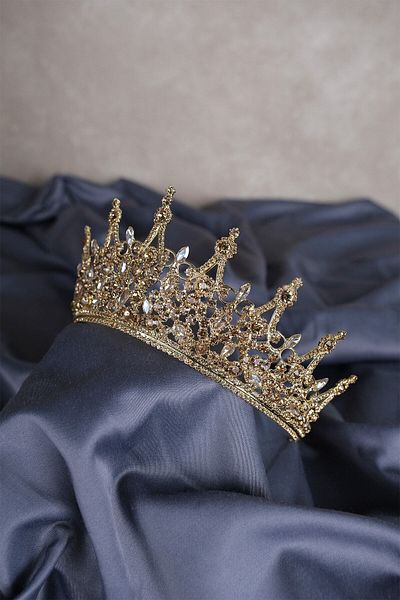 Hobigram Leonis Princess Model Bridal Henna Crown pentru cele mai frumoase mirese – Coroană, Crystal Stone, Model elegant, Tiara de mireasă
