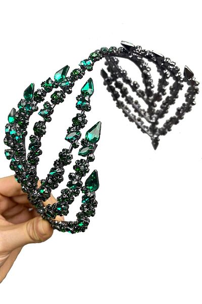 Hobigram Accesoriu de păr Helen pe două fețe Tiara de mireasă pentru cele mai frumoase mirese – Coroană, piatră de cristal, model elegant – Ta