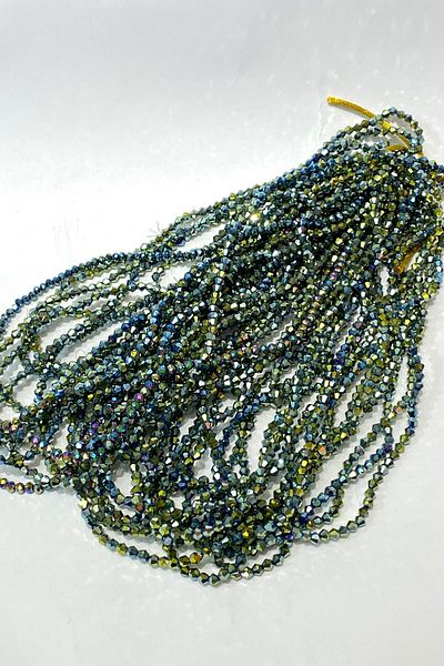 Hobigram Beads Assortment Green Plated Pyramid String Crystal Beads 4 mm – Beads, Stylish Design – Beads – Bon