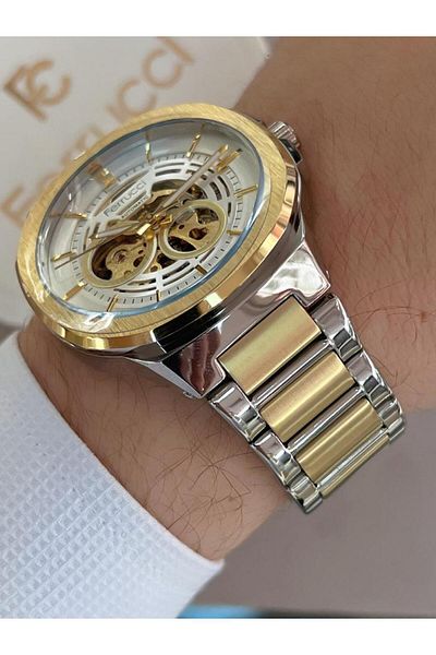 Ferrucci BLKT.2.740 Ferrucci Automatic Active 30 Mt Water Resistant Men's Wrist Watch with Steel Band
