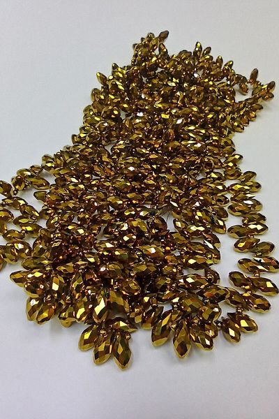 Hobigram Beads Assortment Golden Yellow Sequence Drop Crystal – Beads, Stylish Design, Women's Accessory – Beads –