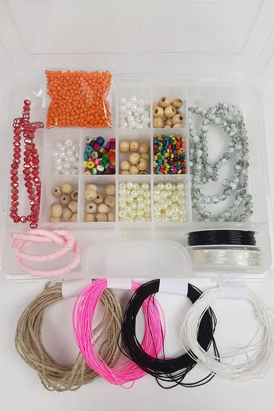 Hobigram Sortiment de mărgele Set avantajos de bijuterii pentru copii – mărgele, design elegant, accesoriu pentru femei – mărgele –