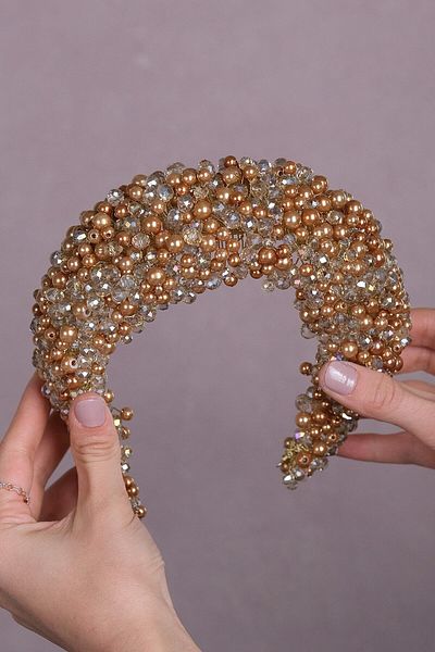 Hobigram Accesoriu de păr de mireasă cu mărgele Leal pentru cele mai frumoase mirese – Coroană, cu pietre de cristal, model elegant – Coroană