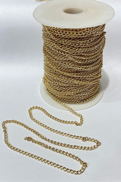 Hobigram Beads Assortment Gold Color Flat Metal Necklace Chain 10 Mt – Beads, Stylish Design, Women's Accessory –