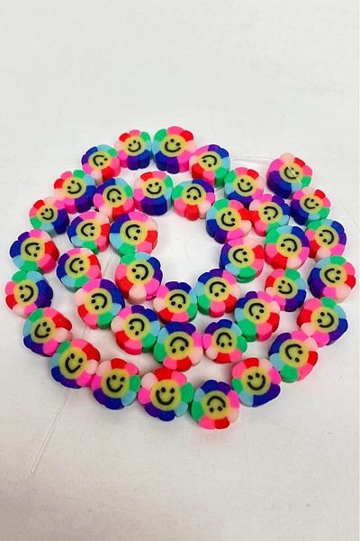 Hobigram Beads Assortment Colorful Smiling Face Fimo Dough Beads – Beads, Stylish Design, Women's Accessory – Bon