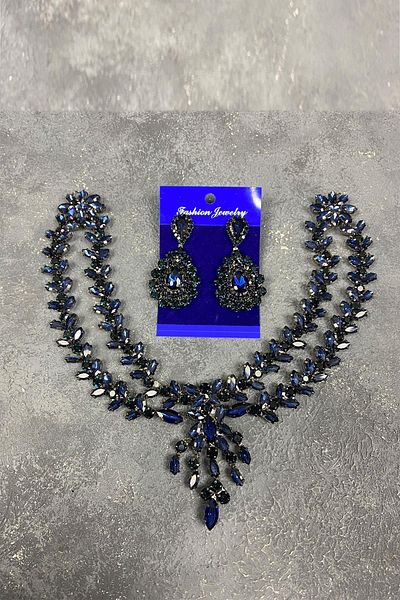 Hobigram Set de accesorii de păr și cercei cu coroană pentru cea mai frumoasă mireasă bleumarin Sultan – Coroană – Coroană