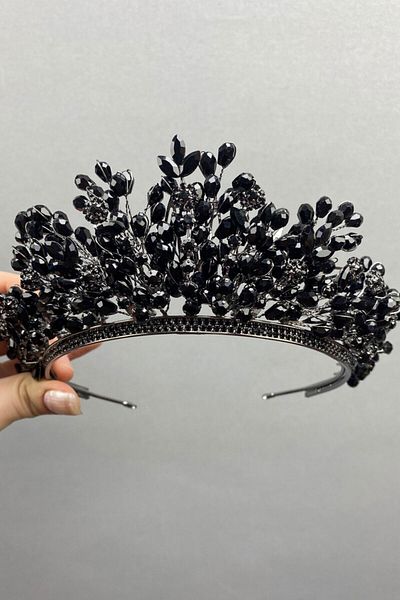 Hobigram Coroana de mireasa Akspring cu margele pentru cei mai frumoși mireși – Coroană, cu pietre de cristal, model elegant, coroană de mireasă – T