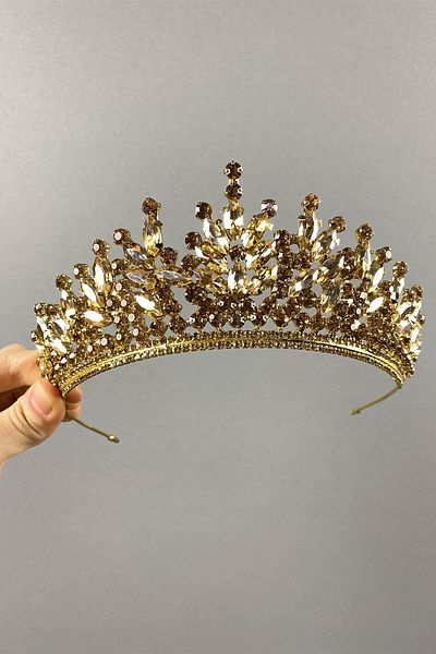 Hobigram Coroana de mireasa Henna Rio Stone pentru cele mai frumoase mirese – Coroana, Crystal Stone, Model elegant, Coroana de mireasa – Coroana – Coroana