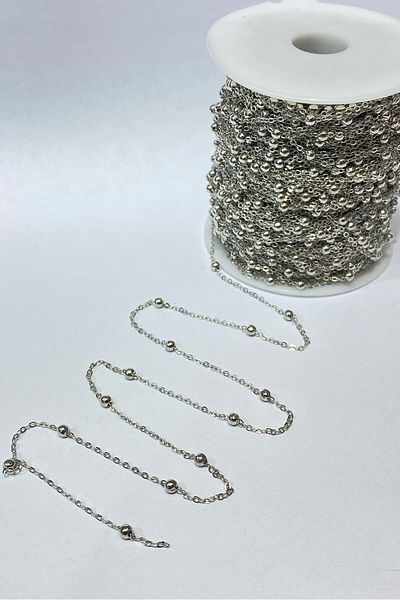 Hobigram Beads Assortment Silver Color Metal Bulk Necklace Chain 25 Mt – Beads, Stylish Design, Women's Accessory