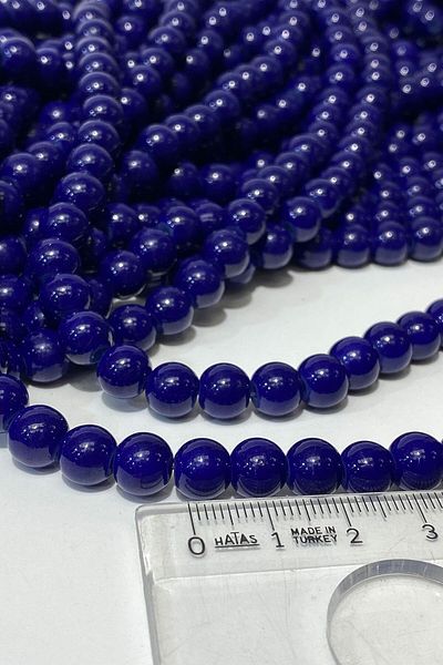 Hobigram Χάντρες Ποικιλία Saks Blue Patterned Sequence Glass Beads 8 mm – Χάντρες, Κομψό Σχέδιο, Γυναικείο Αξεσουάρ