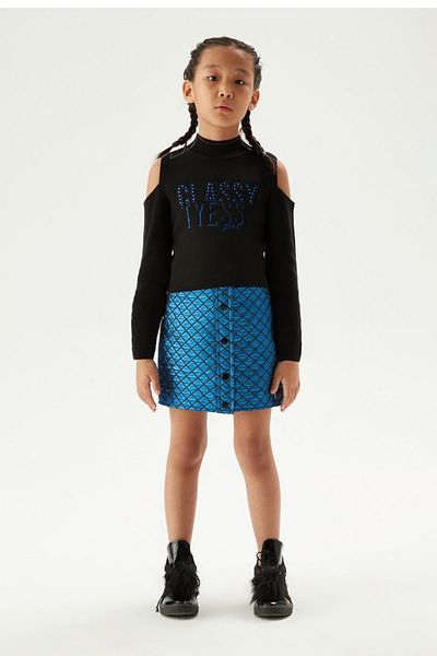Tyess Bg Store Pulover negru pentru fete 23fw0tj4414