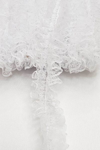 Hobigram Decorative Ribbon White Double Sided Lace Ruffle 4 cm – Decorative Ribbon, Stylish Design